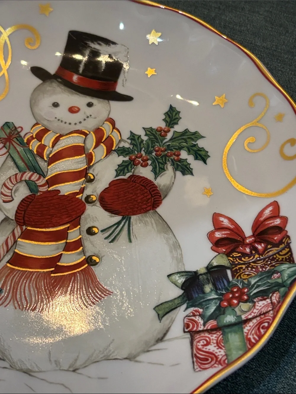 Snowman Dinner plate Twas the Night Before Christmas